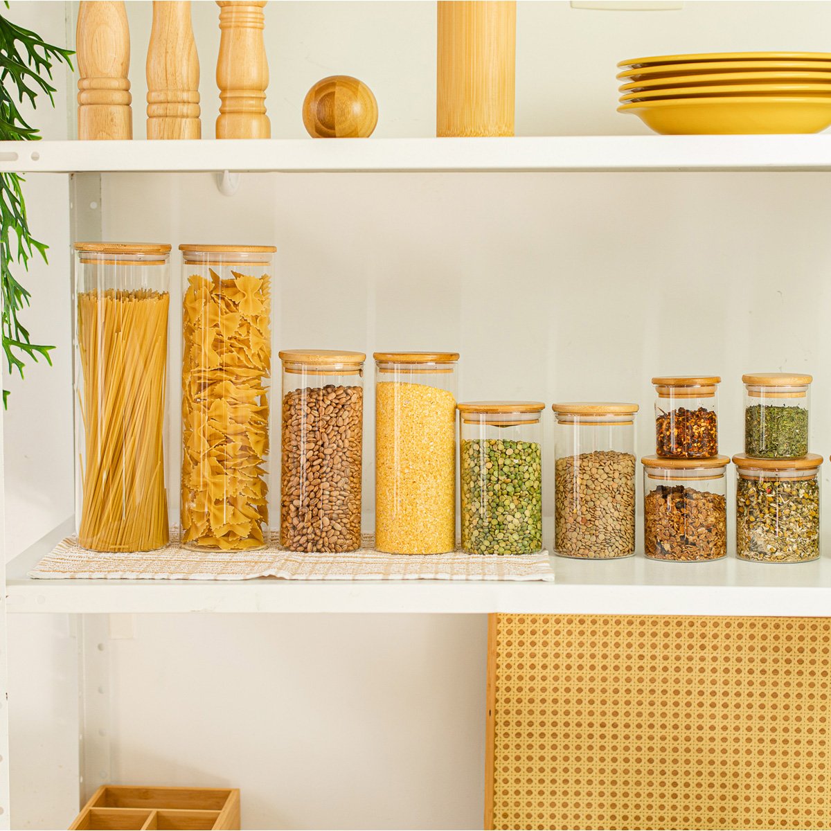 Kit with 11 Airtight Jars to Organize Your Kitchen