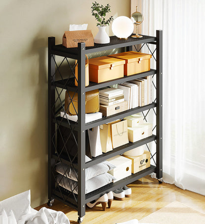 Joybos® Heavy Duty Foldable Metal Organizer Shelves with Wheels