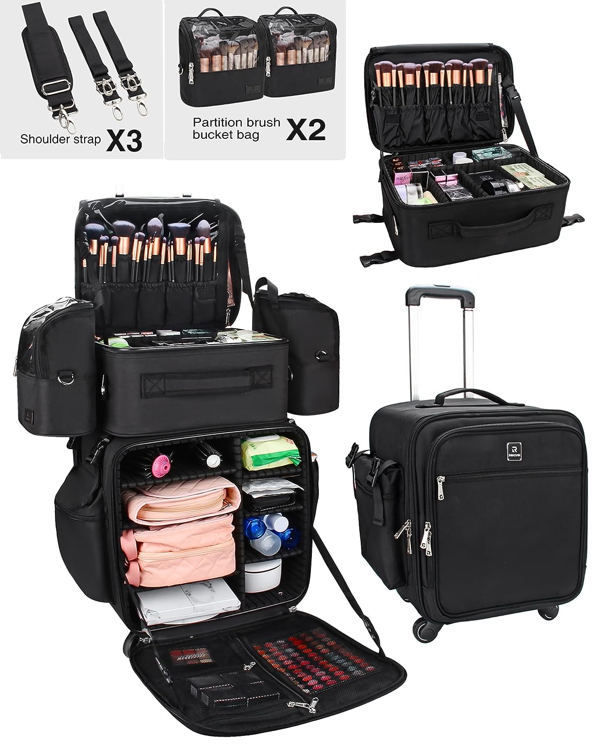 4 in 1 Rolling Makeup Case