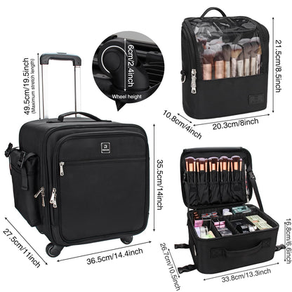 4 in 1 Rolling Makeup Case