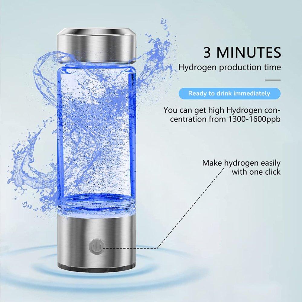 Hydrogen Water Bottle 750ml Push - Button Generator Portable 1200mAh - Emporium Shop