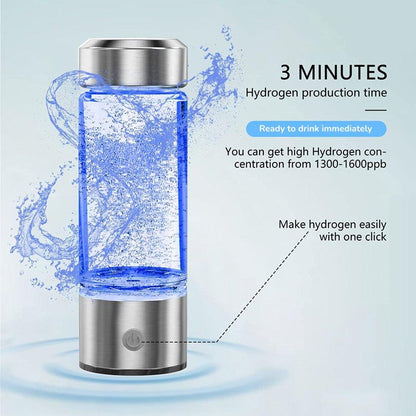 Hydrogen Water Bottle 750ml Push - Button Generator Portable 1200mAh - Emporium Shop