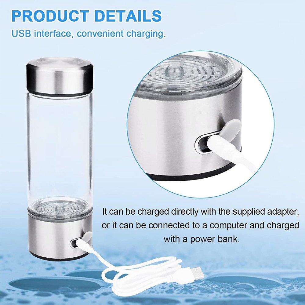 Hydrogen Water Bottle 750ml Push - Button Generator Portable 1200mAh - Emporium Shop